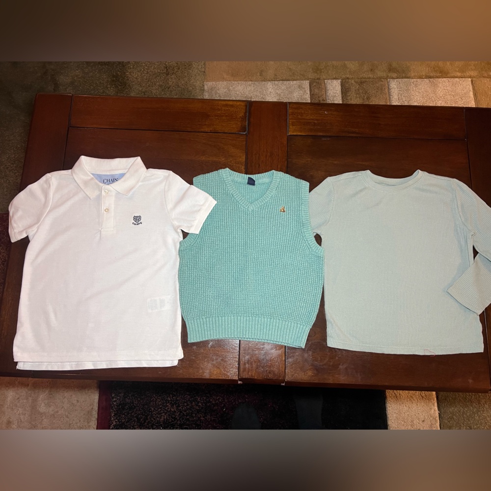 GAP Kids Polo and Sweater Set - White and Mint